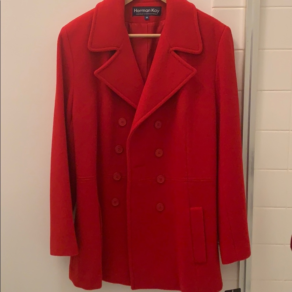 Red Herman Kay Peacoat